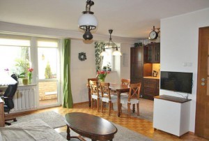 zdjęcie przedstawia salon w mieszkaniu na sprzedaż w Warszawie na Żoliborzu